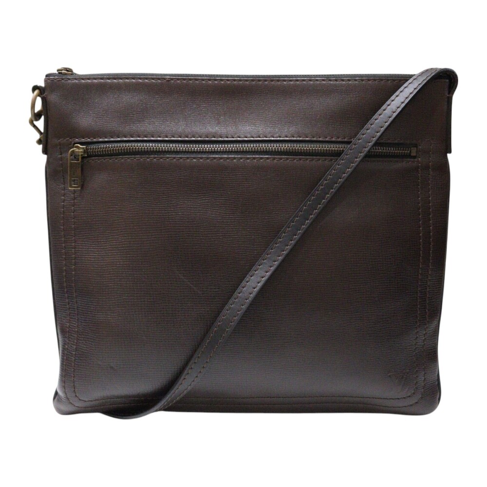Louis Vuitton Utah Sac Plat Leather Shoulder Bag Brown Cafe